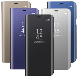 Casing Hard Flip case Samsung Galaxy A3 A5 A7 2017 case Clear Smart View Mirror Holder Cover