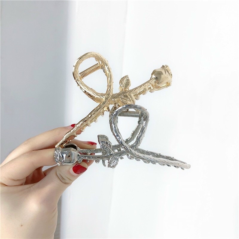 Kẹp tóc hoa hồng thiết kế sang trọng quý phái
