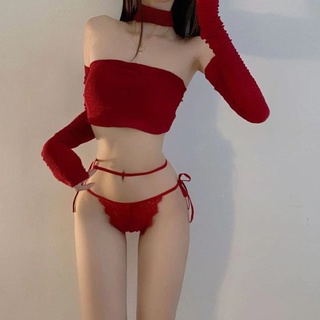 Bộ Đồ Lót Phối Ren Eo Thấp Phong Cách Quyến Rũ