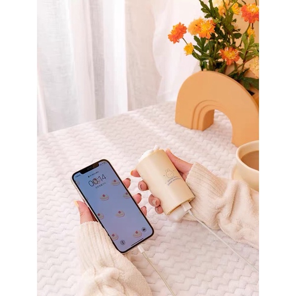Máy sưởi kiêm sạc dự phòng bánh cuộn dễ thương mẫu mới nhất 10.000mAh - Ảnh thật shop chụp