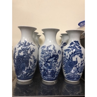 Lọ hoa lục bình vẽ tứ cảnh cao 35cm