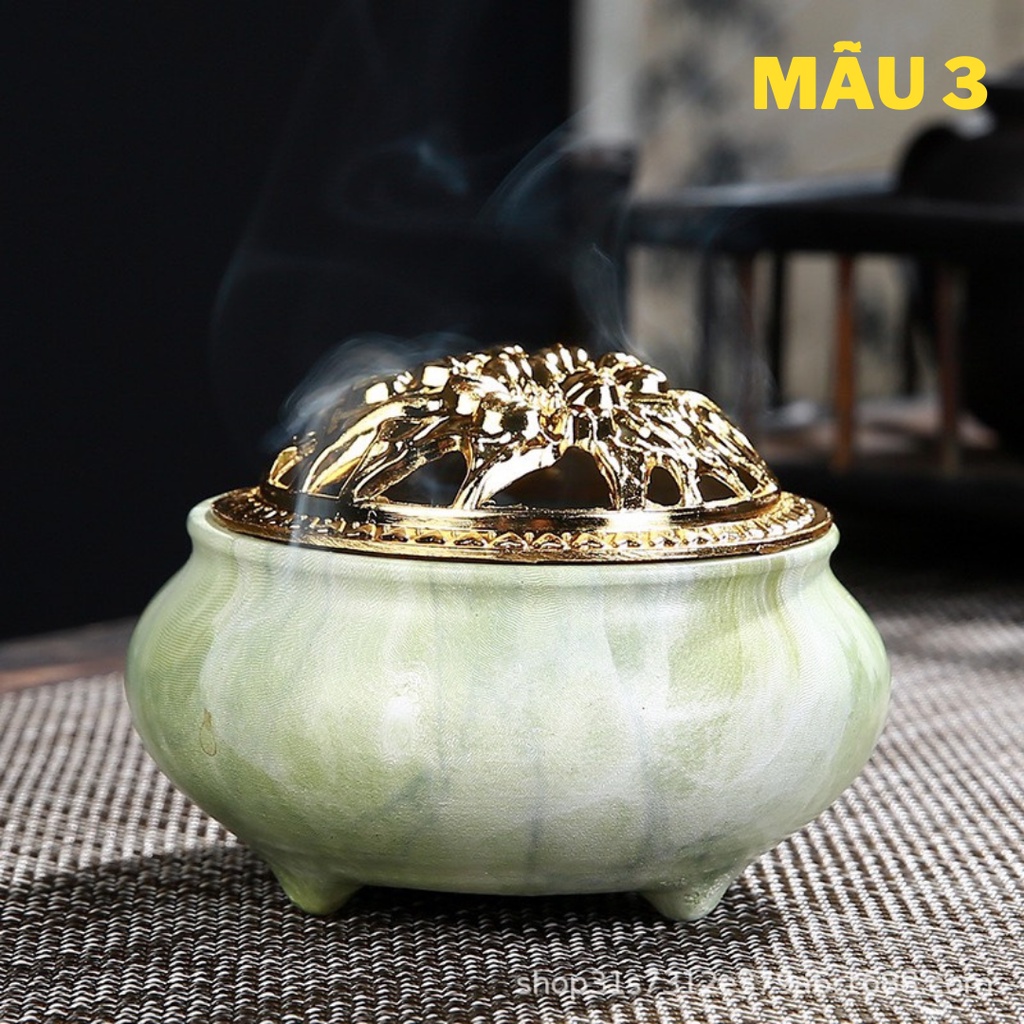 Lư - Lư đốt trầm hàng chuẩn gốm sứ bát tràng.