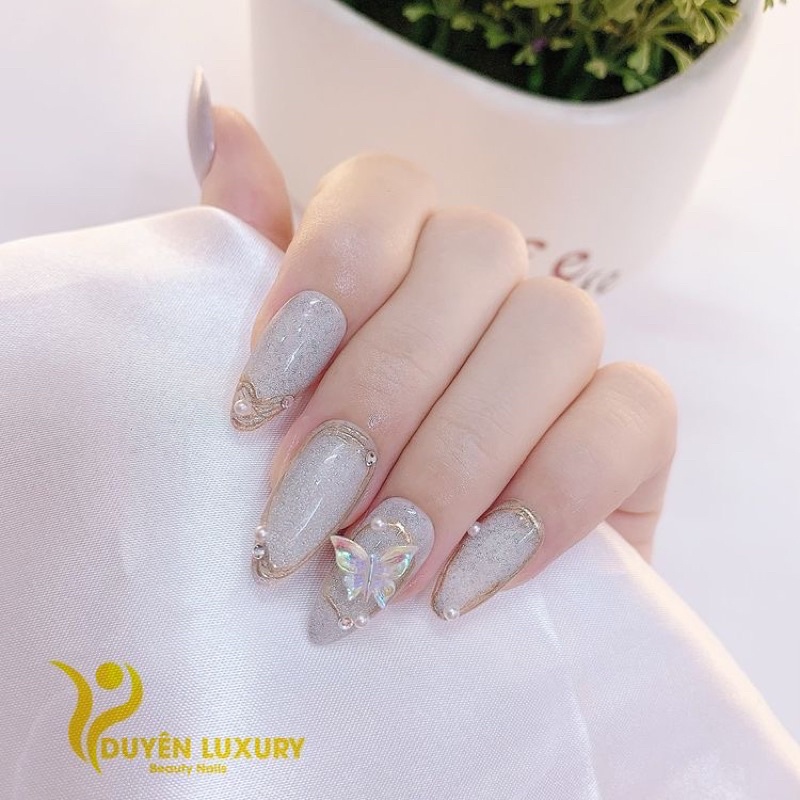 Mẫu Nailbox nhũ Kim Cương tặng kèm keo + dũa