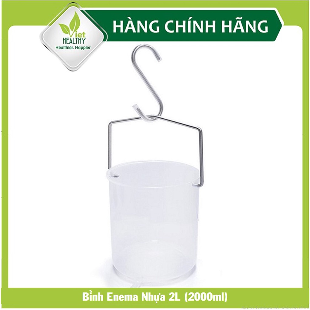 [BÁN LẺ] Dụng cụ enema Viet Healthy (dây nối silicone 2m, van dây truyền silicone, bộ đầu truyền, bình truyền nhựa 2lít)