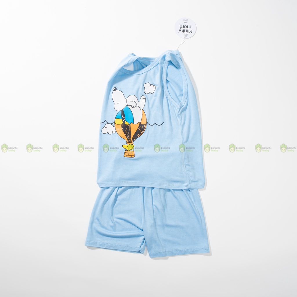 [SZ ĐẠI] Bộ Ba Lỗ Bé Trai, Bé Gái MinkyMom Vải Thun Lạnh Hoạ Tiết Mickey, Áo 3 Lỗ Cho Bé Mặc Hè Thoáng Mát MKM3LO2208