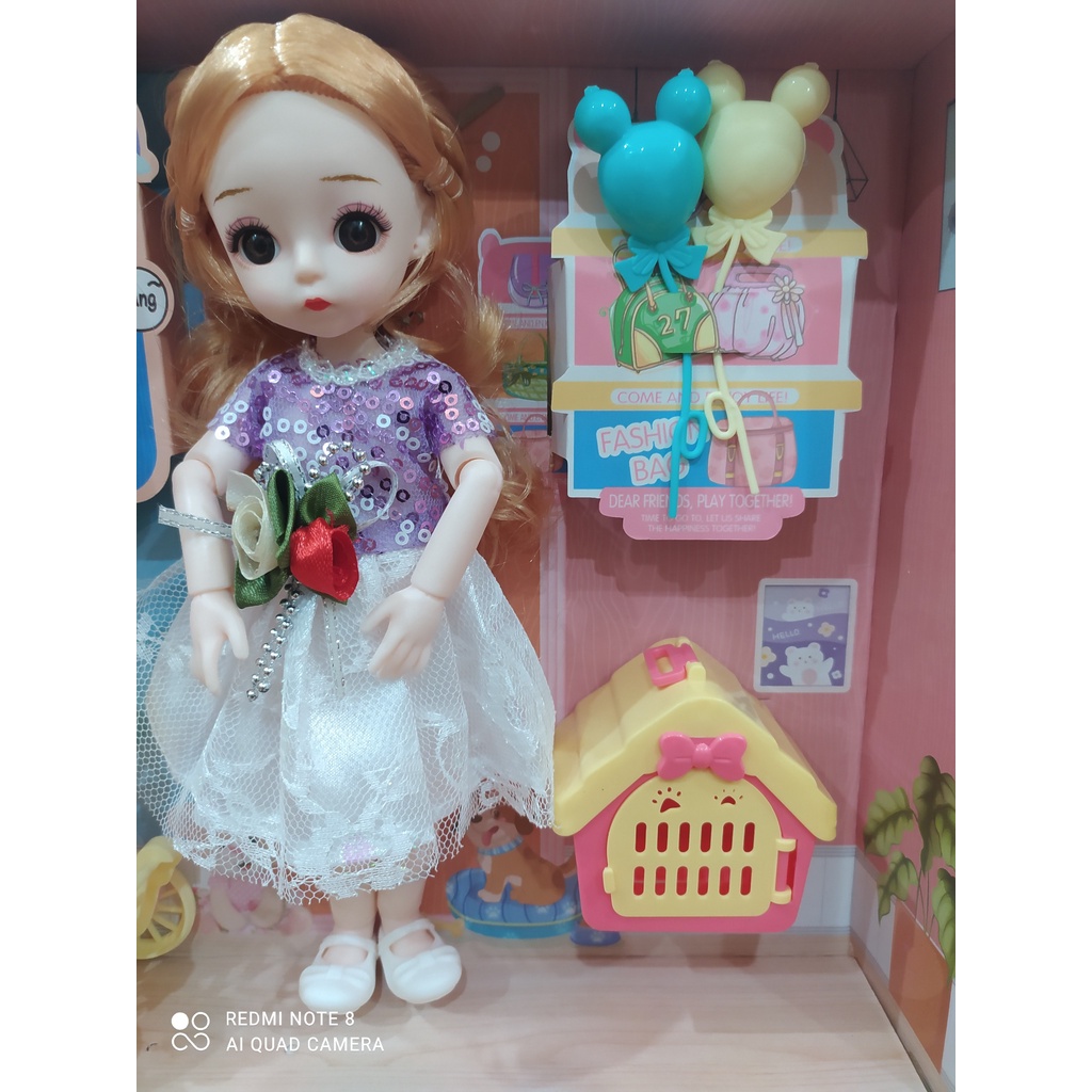 Búp Bê 3D Có Khớp Xoay và Thú Cưng Cho Bé Vui Chơi và Khám Phát, Búp Bê Công Chúa Có Khớp