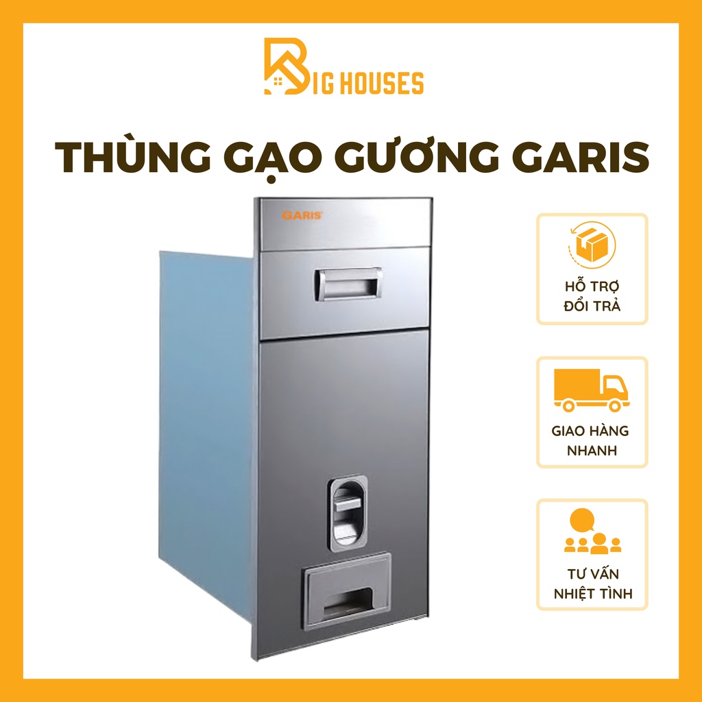 Thùng Gạo Thông Minh Garis Mặt Gương Tải Trọng Lên Đến 15Kg CÓ THỢ LẮP ĐẶT