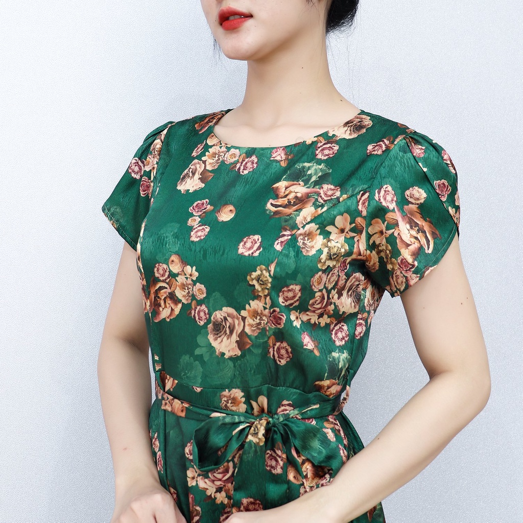 Đầm Xòe Dự Tiệc Sang Trọng Bigsize AMYRA, Thiết Kế Dáng Xòe Phối Thắt Lưng Che Khuyết Điểm Cao Cấp Đi Làm, Dự Tiệc DA182