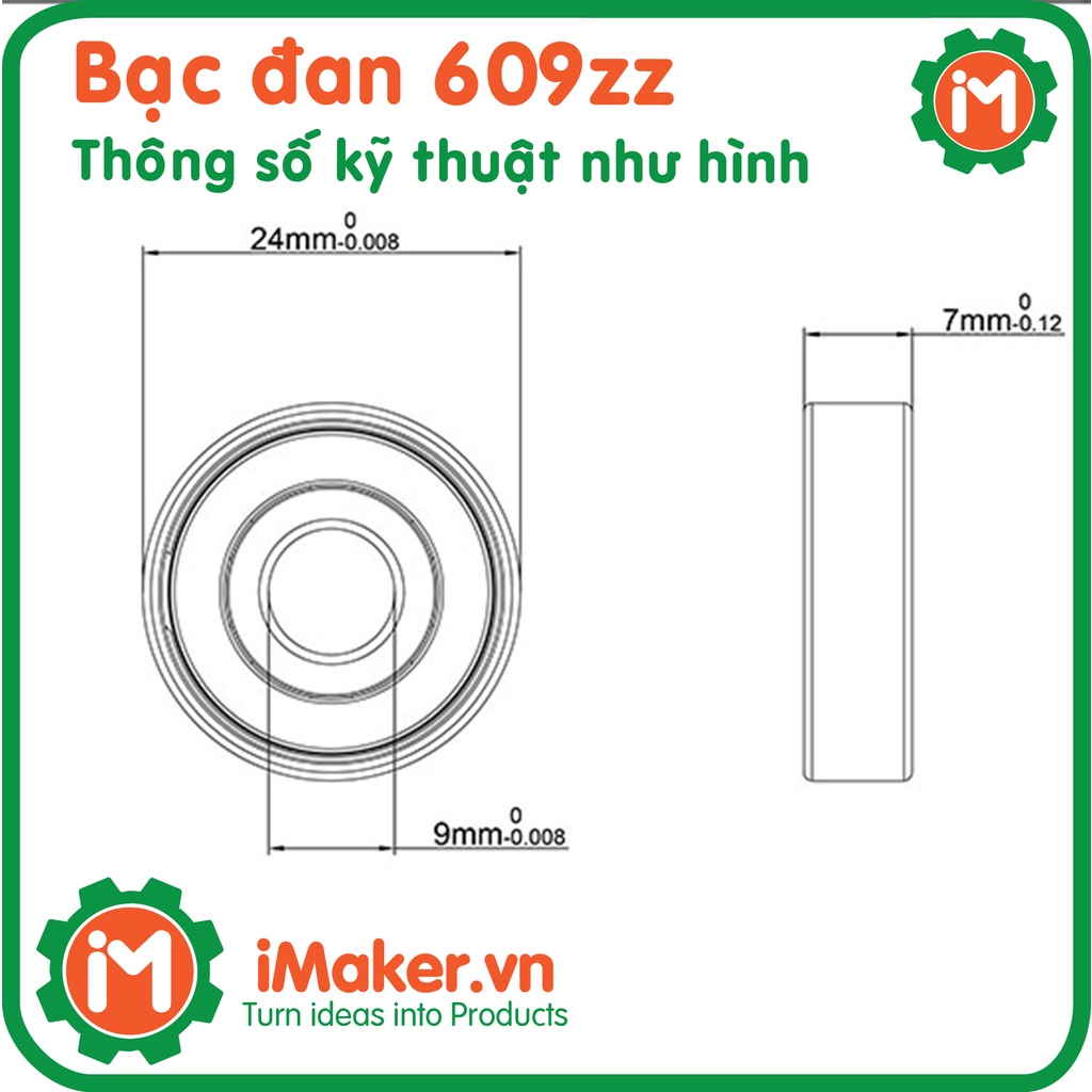 Phụ kiện máy in 3D vòng bi bạc đạn 603, 604, 605, 606, 607, 608, 608, 609
