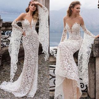 Đầm dạ hội dáng dài phối ren phong cách Boho