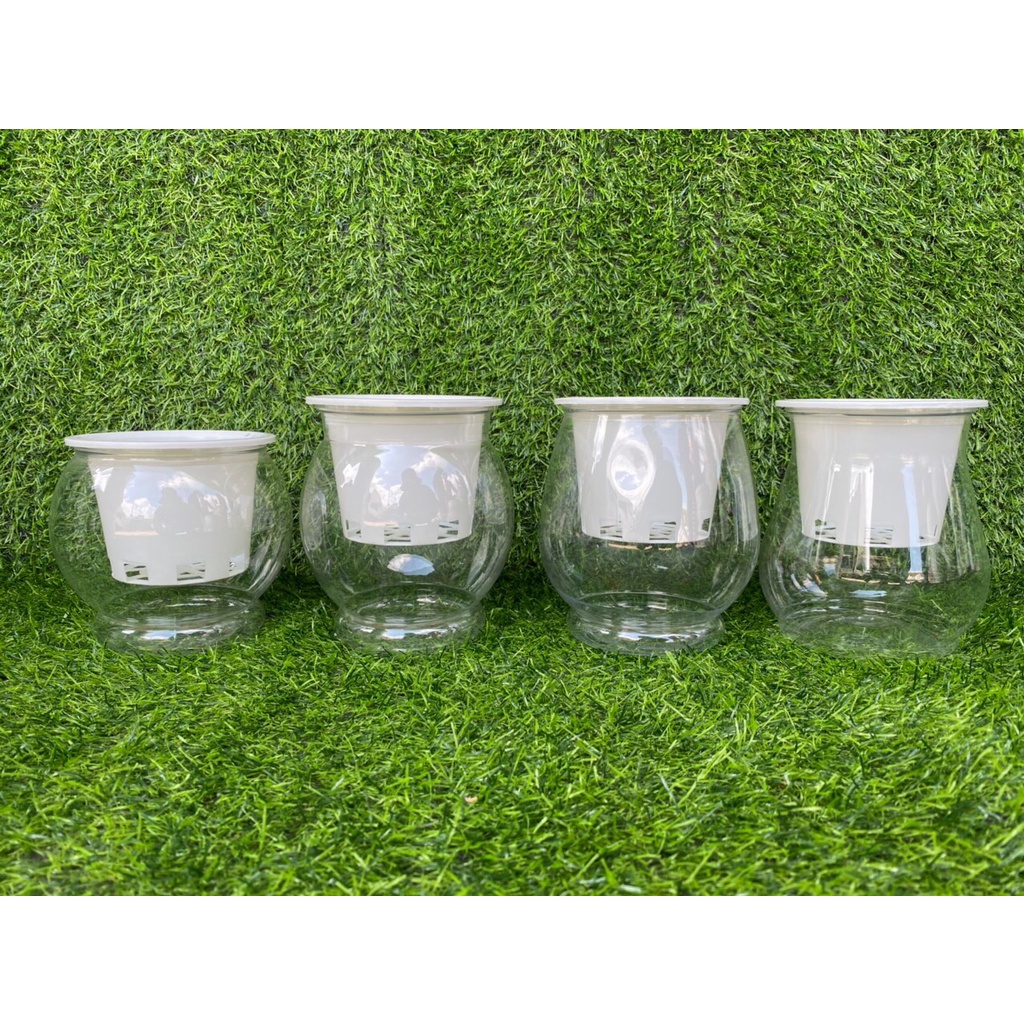 ComBo 2 Chậu Nhựa Trồng Cây Thủy Sinh, Kích Thước 10x10x13Cm