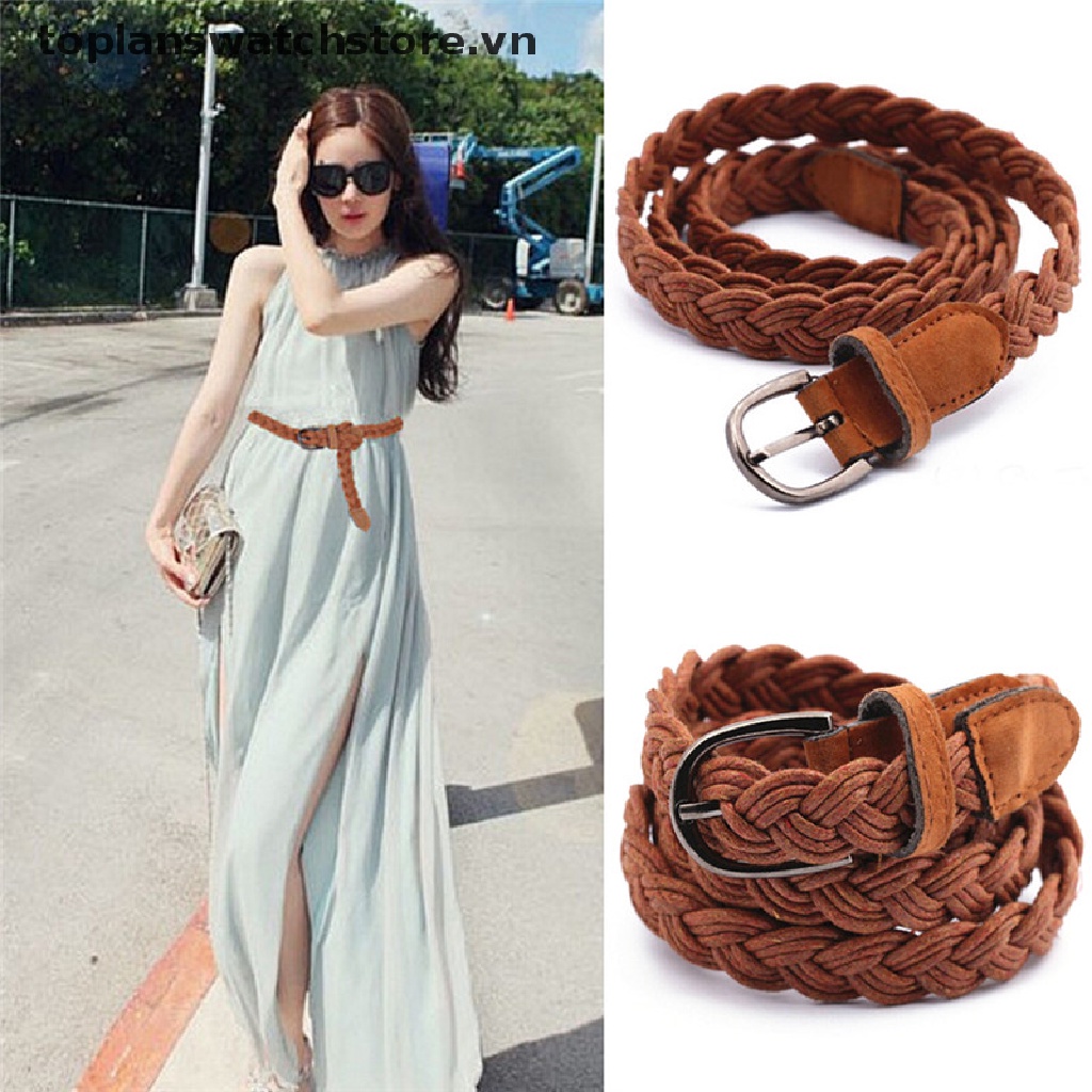 Thắt Lưng Bện Dây Bản Rộng Co Giãn Thời Trang Cho Nữ