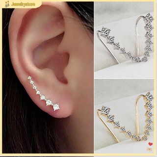 (jewelrystore) Khuyên vành tai đính đá phong cách thời trang cho phái nữ