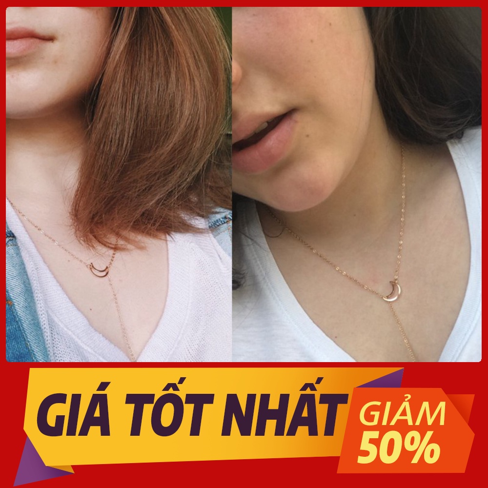 Dây chuyền mạ vàng hình mặt trăng và ngôi sao xinh xắn cho nữ hàng sẵn có