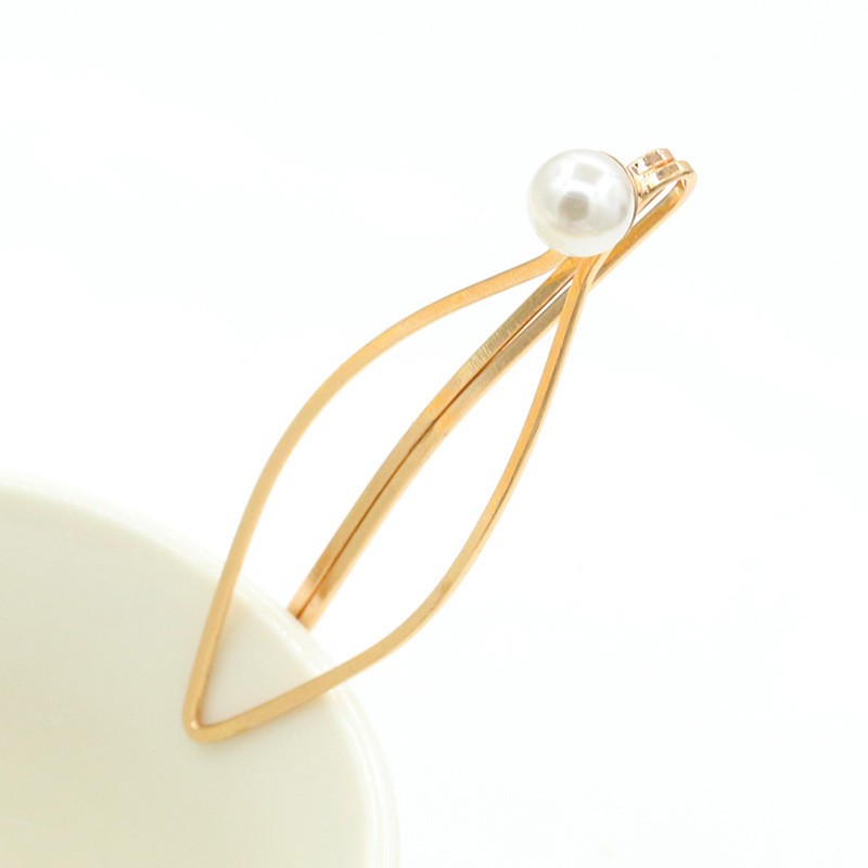 Set 2 kẹp tóc nữ đính ngọc trai đơn giản thanh lịch