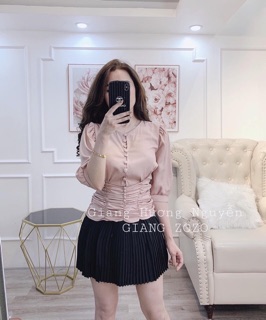 Áo lụa khuy bọc