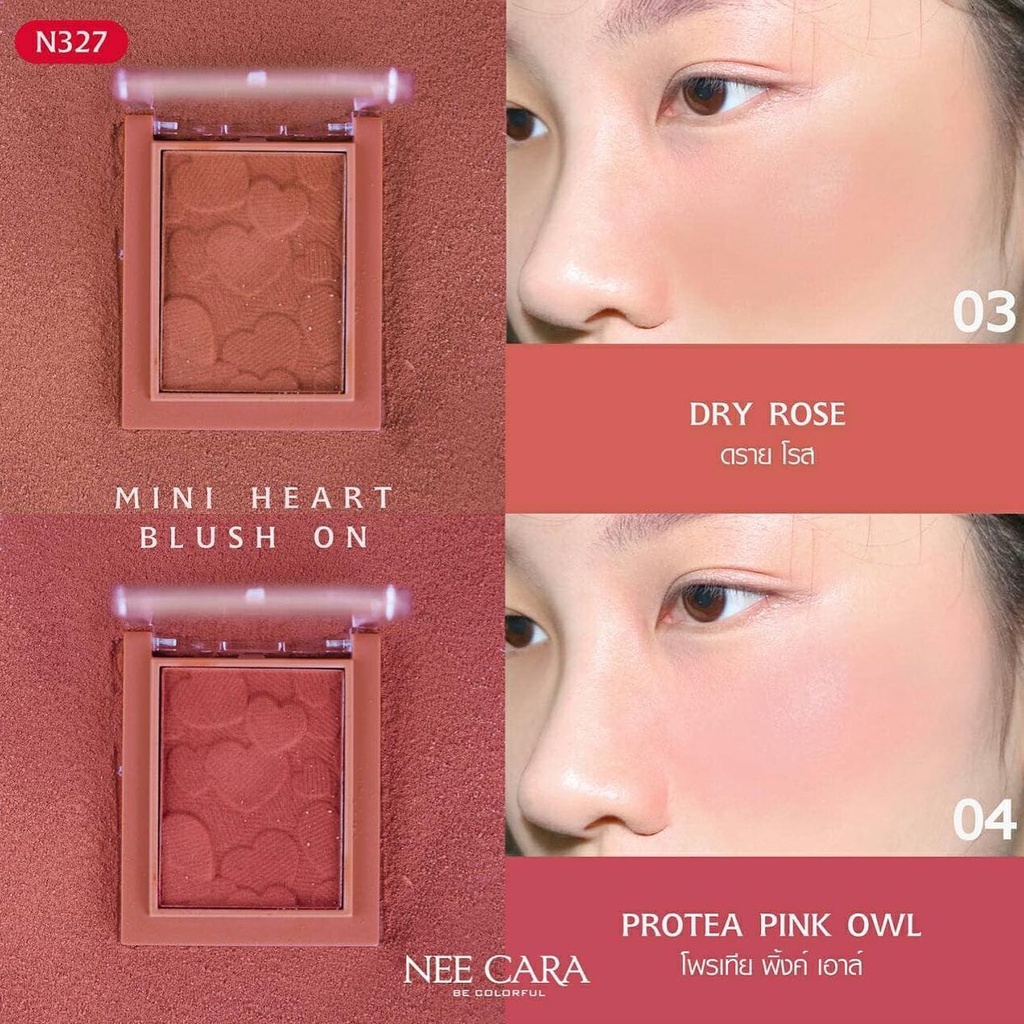 Phấn Má Hồng Lì Không Nhũ Nee Cara Tông Hoa Hồng Khô You Make My Heart N327 No.03