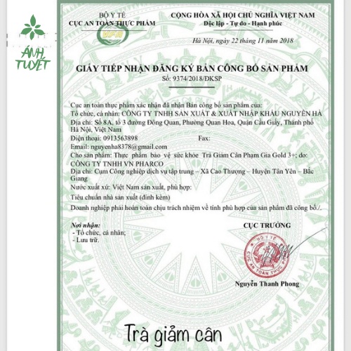 Trà giảm cân Phạm Gia gold 3+ hỗ trợ giảm cân