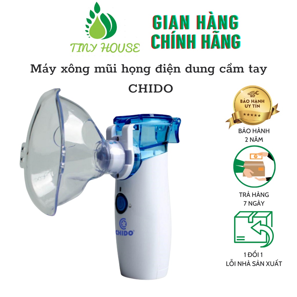 Máy xông mũi họng điện dung cầm tay CHIDO công nghệ Nhật Bản, Hàng chính hãng, Bảo hành 24 tháng