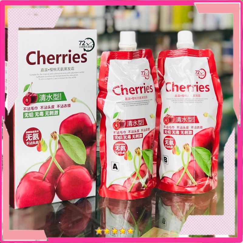 Nhuộm tóc đen Cherries chuyên gia phủ tóc bạc