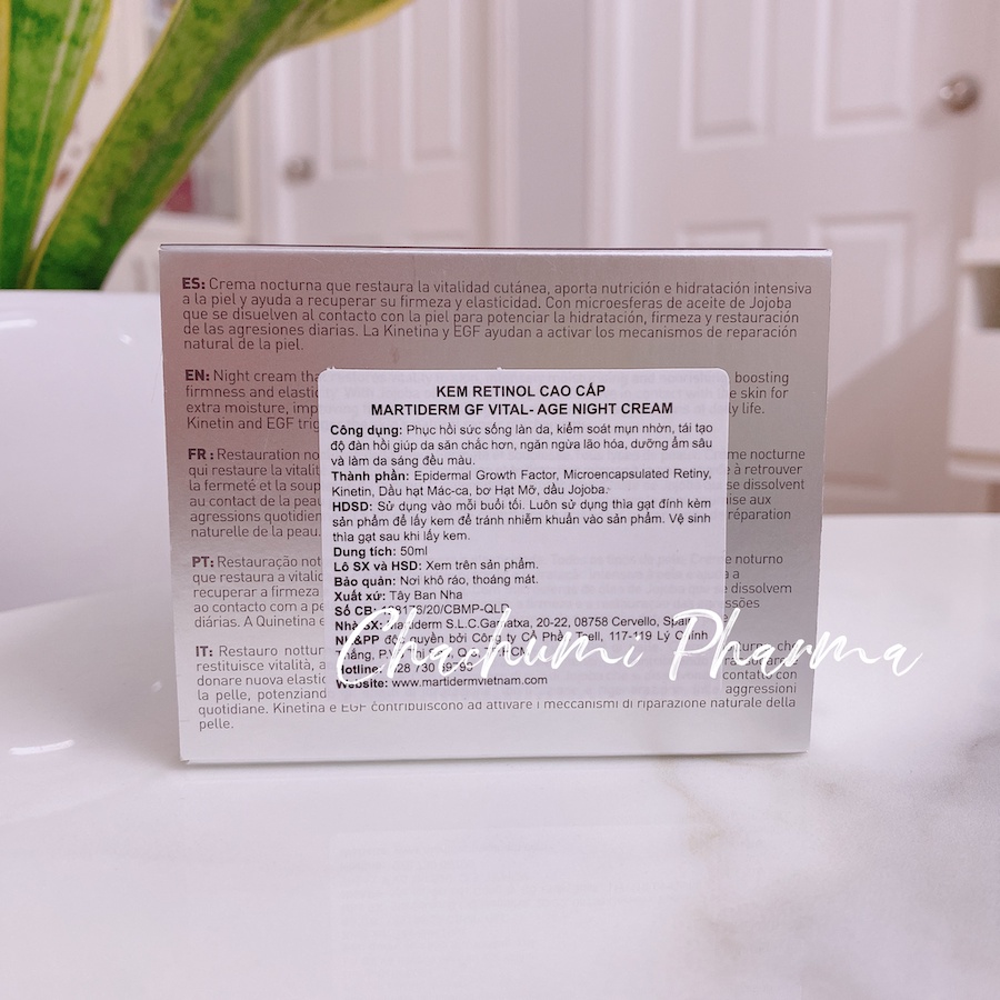 Kem dưỡng đêm Martiderm platinum GF vital age night cream phục hồi hỗ trợ giảm mụn & trẻ hóa