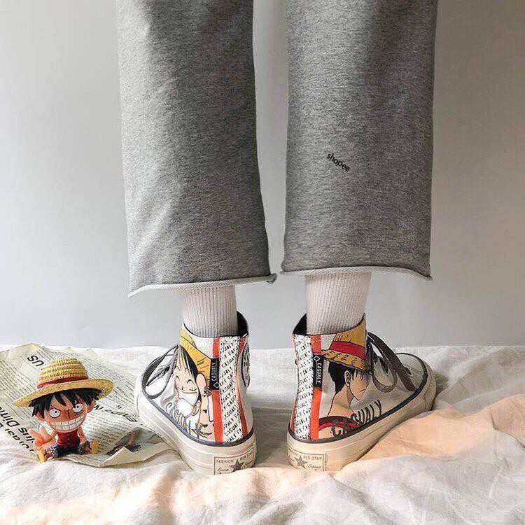 SXR GIÀY VẢI SNEAKER CỔ CAO HÌNH LUFFY - GIÀY ĐÔI nam nữ thời trang G14 22
