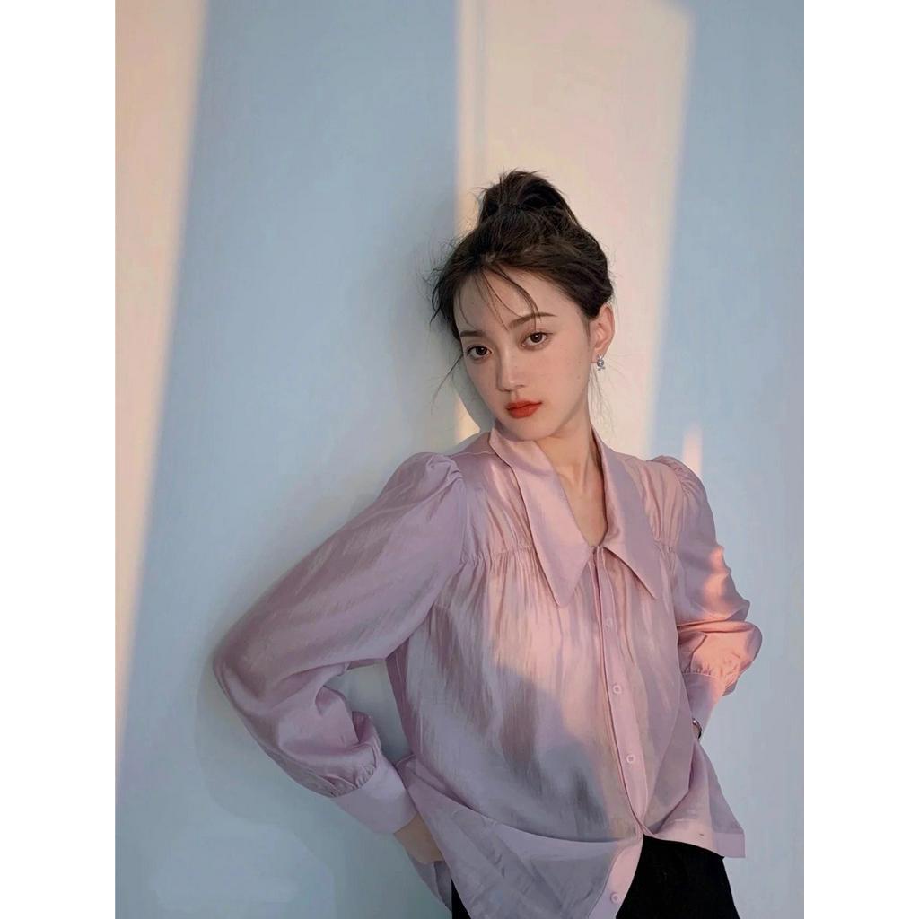 Áo Sơ Mi Tay Dài Màu Hồng Thời Trang Cho Nữ 61514 61514