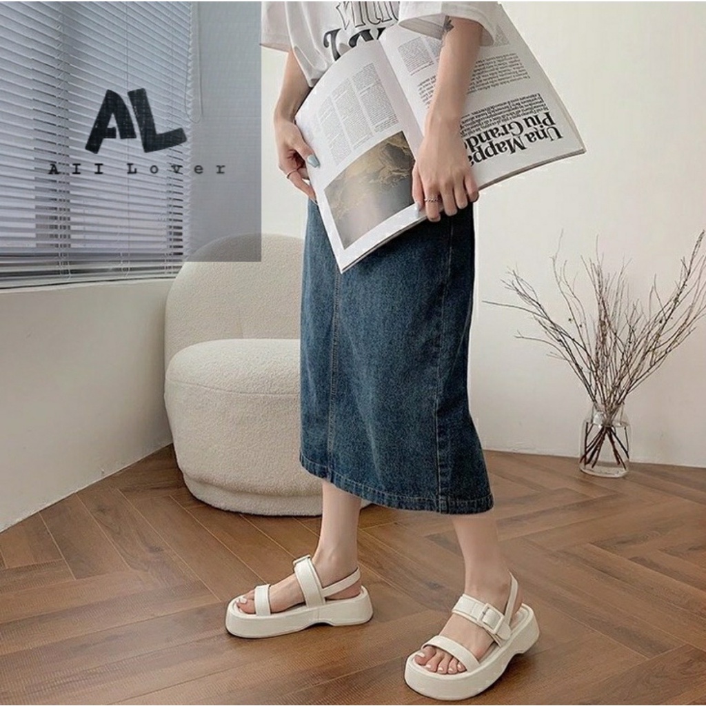SANDAL NỮ ALI LOVER - GIÀY THỜI TRANG PHONG CÁCH XUỒNG QUAI TRƠN KHÓA VUÔNG ĐẾ BẰNG - AS220902