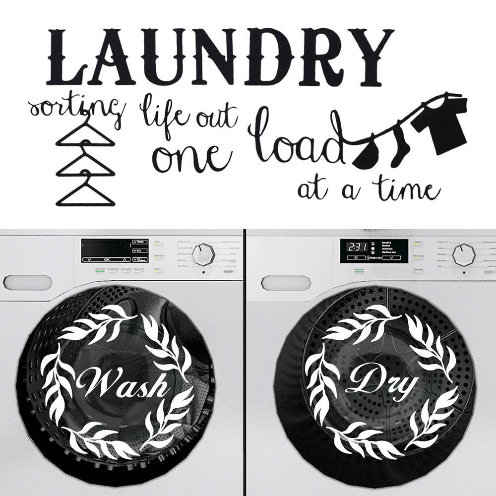 Miếng Dán Tường Trang Trí In Chữ Laundry Laundry Độc Đáo|Biển Báo Máy Sấy Khô Tiện Dụng Chất Lượng Cao