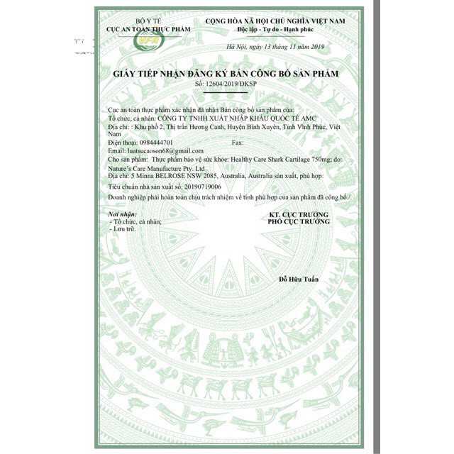 Thuốc bổ xương khớp sụn vi cá mập 750mg 200 viên