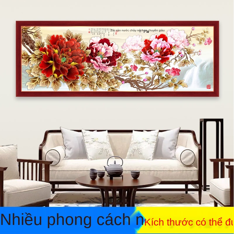 Phòng ngủ đầu giường nền tường tự dính tranh 3d âm thanh nổi không thấm nước dán tường phòng khách hoa mẫu đơn hoa trang
