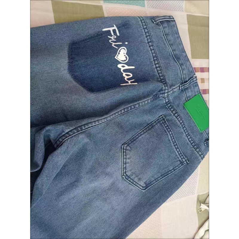 Quần jeans bò xanh dáng suông phong cách ulzzang SALYN QJ03