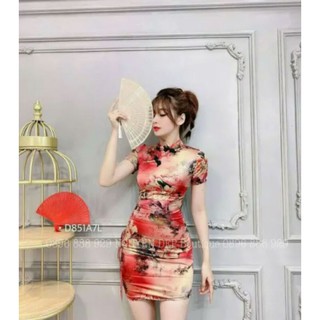 đầm ôm body sườn sám ngắn