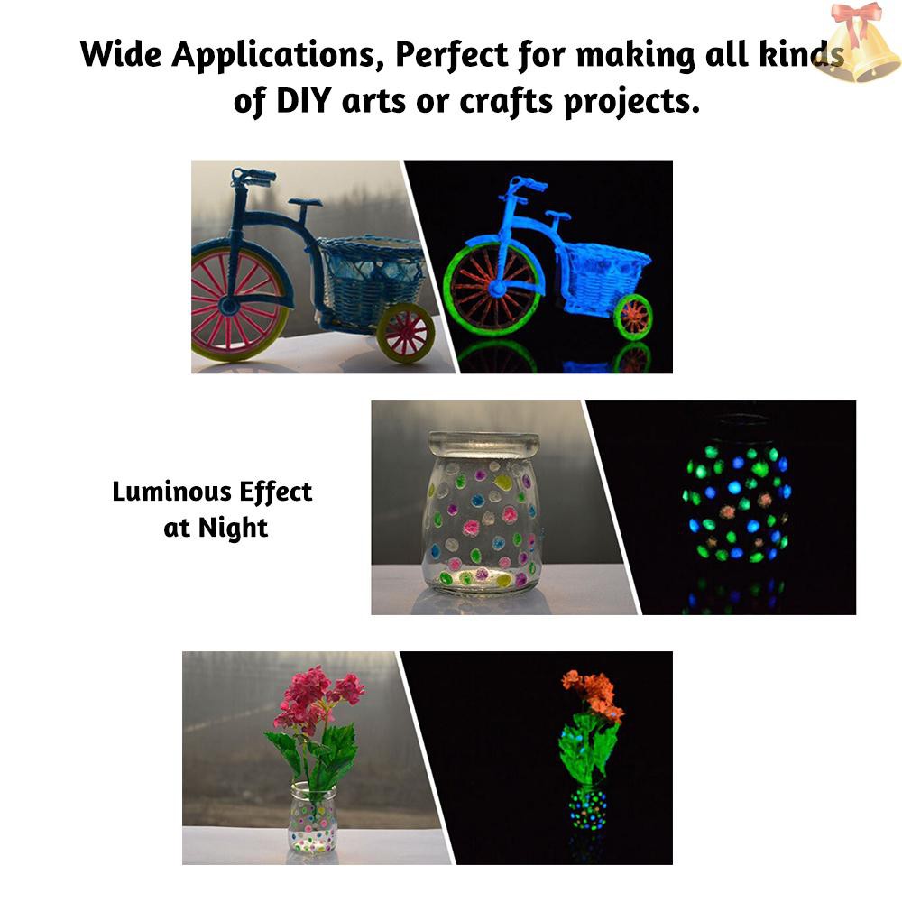 ONE 20g Glow in the Dark Fluorescent Colorful Acrylic Luminous Paint Bright Pigment DIY Crafts Painting Tool