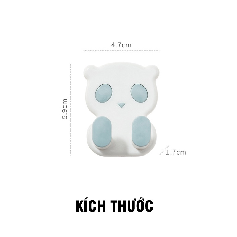 Móc treo đồ dán tường móc treo phích cắm bộ 2 hình gấu Panda MD18