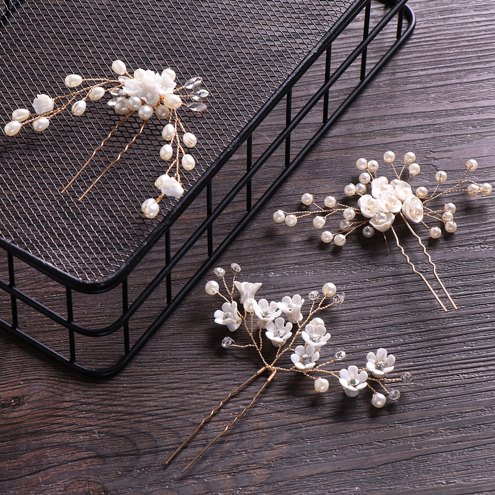 Bộ 1/2/3 Ống|Kẹp Tóc Đính Ngọc Trai Nhân Tạo Thời Trang