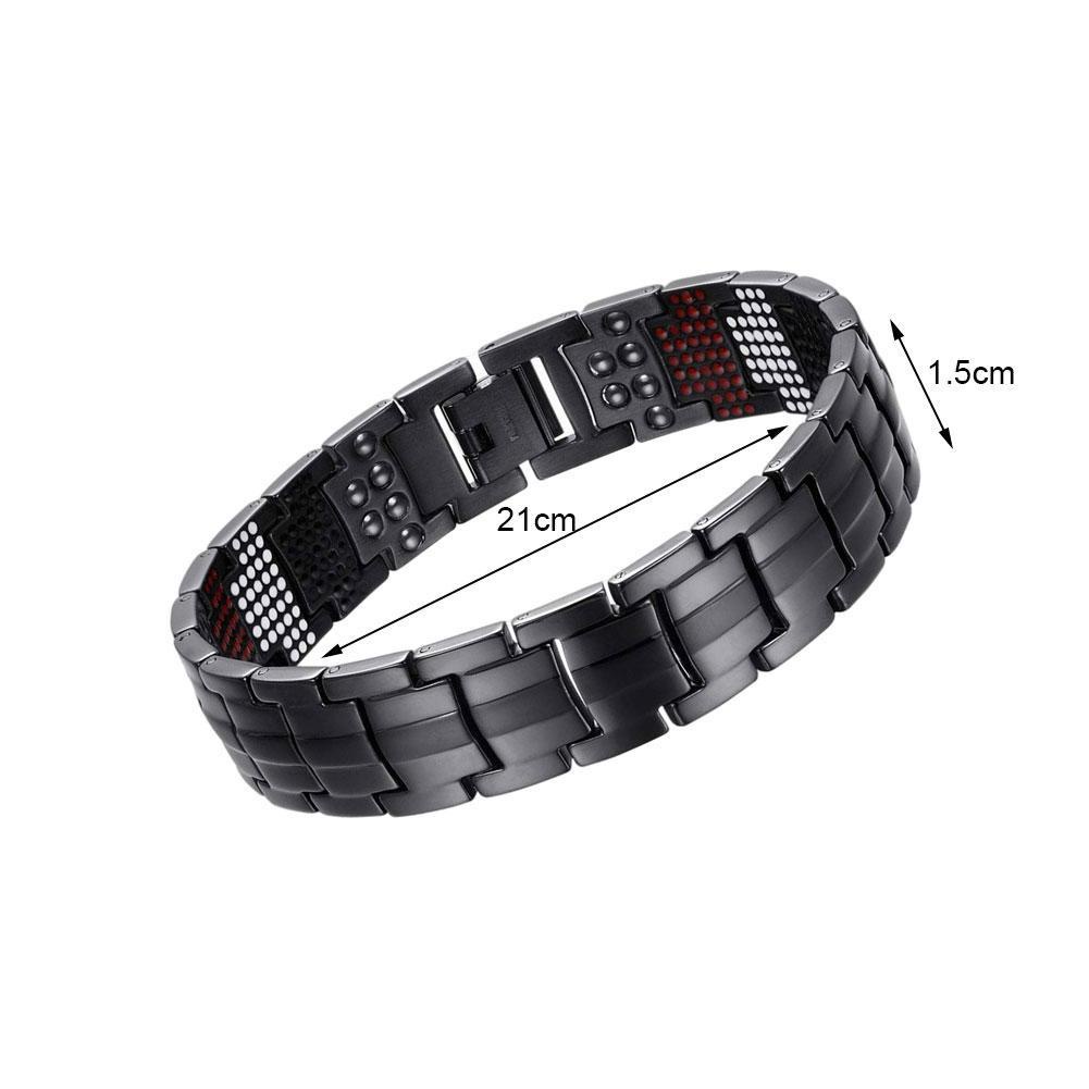 Vòng Tay Thép Titan Đen Nam Châm 4 Trong 1 Đức G8A5