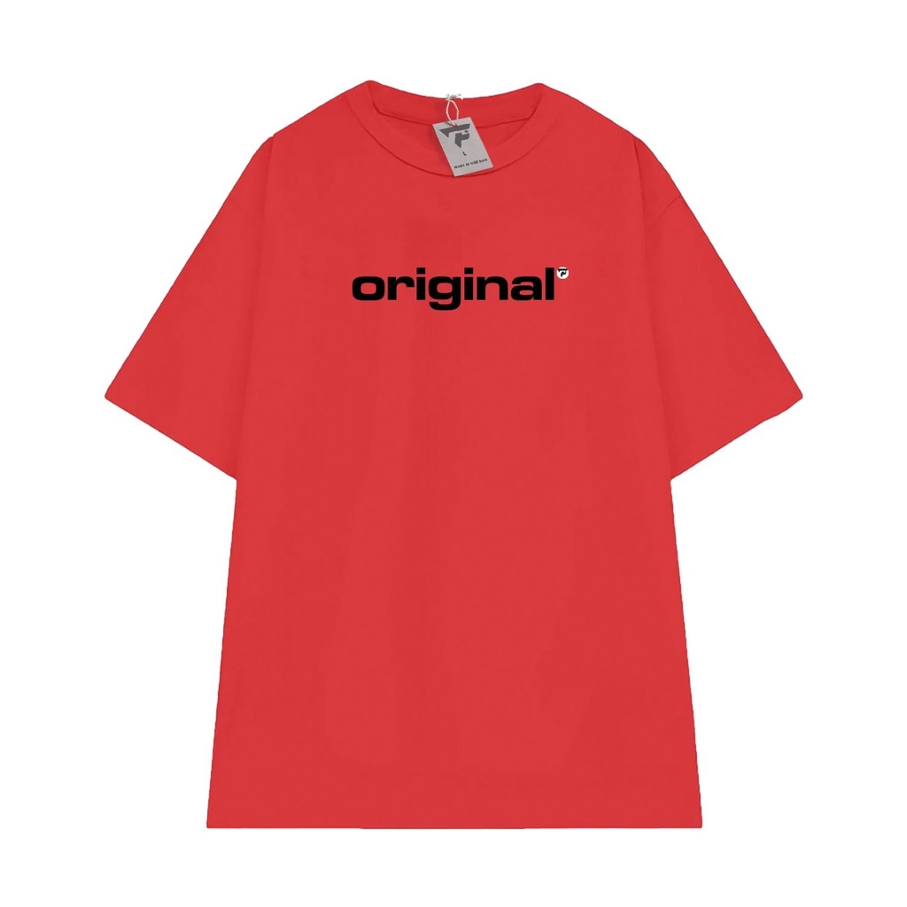 Áo thun unisex basic nam nữ tee form rộng in chữ ORIGINAL vải mềm mát FPLUS FP113