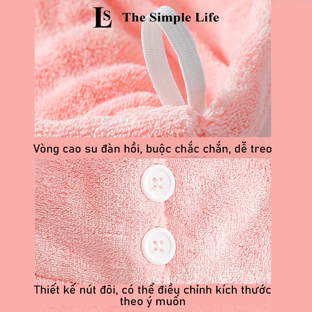 Khăn trùm đầu làm khô tóc, khăn ủ tóc, quấn tóc nhanh khô siêu tốc, thấm hút nước tốt, cao cấp đa năng