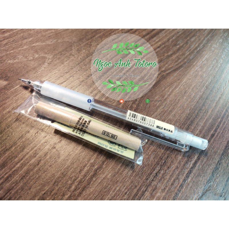 Bút chì bấm Muji Mechanical Pencil 0.5mm Rubber Grib