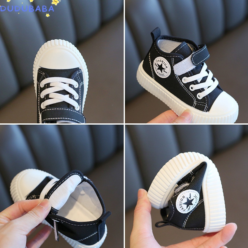 Giày Vải Canvas Đế Mềm Cổ Cao Chống Trượt Thời Trang Xuân Thu Cho Bé Trai Và Gái