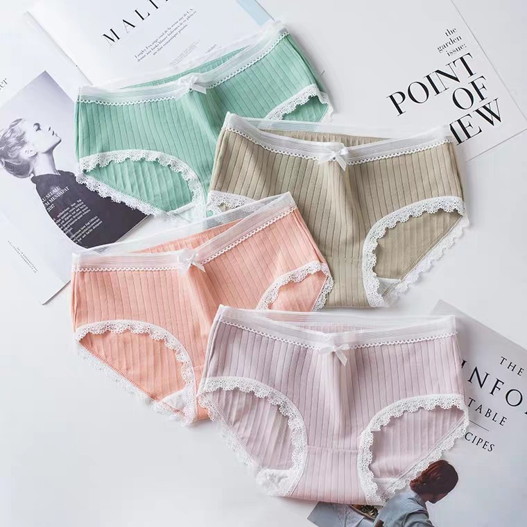 Sét 4 Quần Lót Nữ Hàng Xuất Thun Lạnh Đúc Su Không Đường May Siêu Mỏng Mát Co Giãn YUNA
