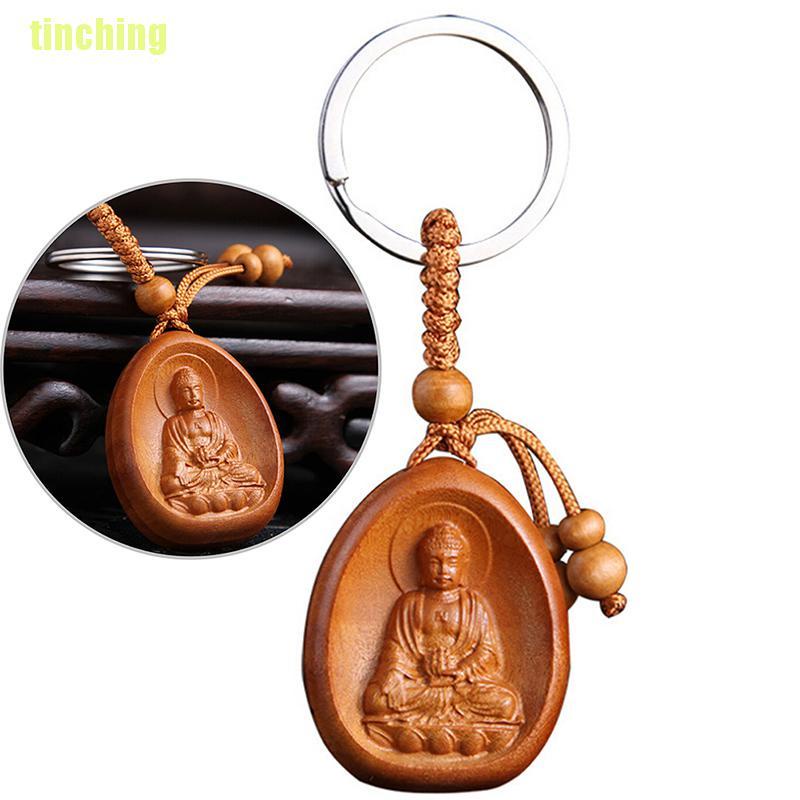 Móc Khóa Gỗ Khắc Hình Phật Độc Đáo