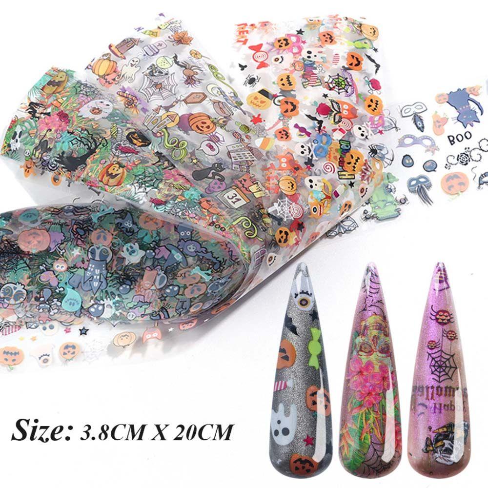 Giấy Dán Trang Trí Móng Tay Hình Đầu Lâu Màu Đen Phong Cách Halloween