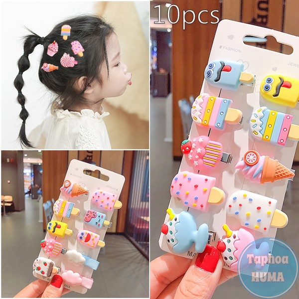 Bộ 10 Chiếc Kẹp Tóc Nhiều Hình Đáng Yêu Cho Bé