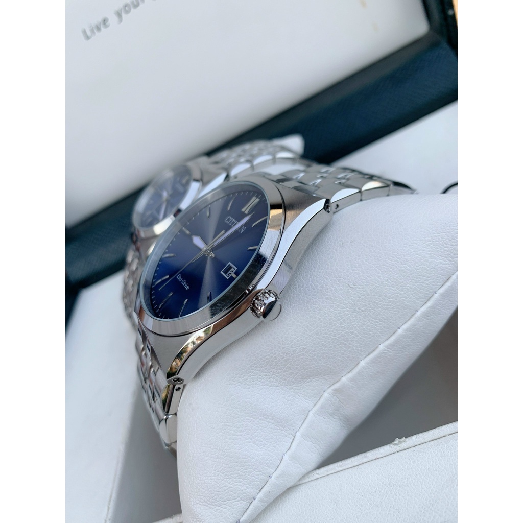 Đồng hồ cặp đôi Citizen Corso  BM7330-59L và EW2290-54L - Máy quartz pin năng lượng ánh sáng - Kính cứng