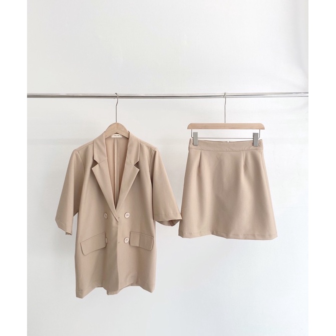 Set áo Blazer nữ ngắn tay+chân váy ngắn Ma Vie