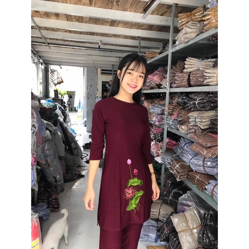Đồ Lam Đi Chùa# CTân Thuyền Thêu Sen # Đồ Bộ Nữ # Quần Áo Nữ