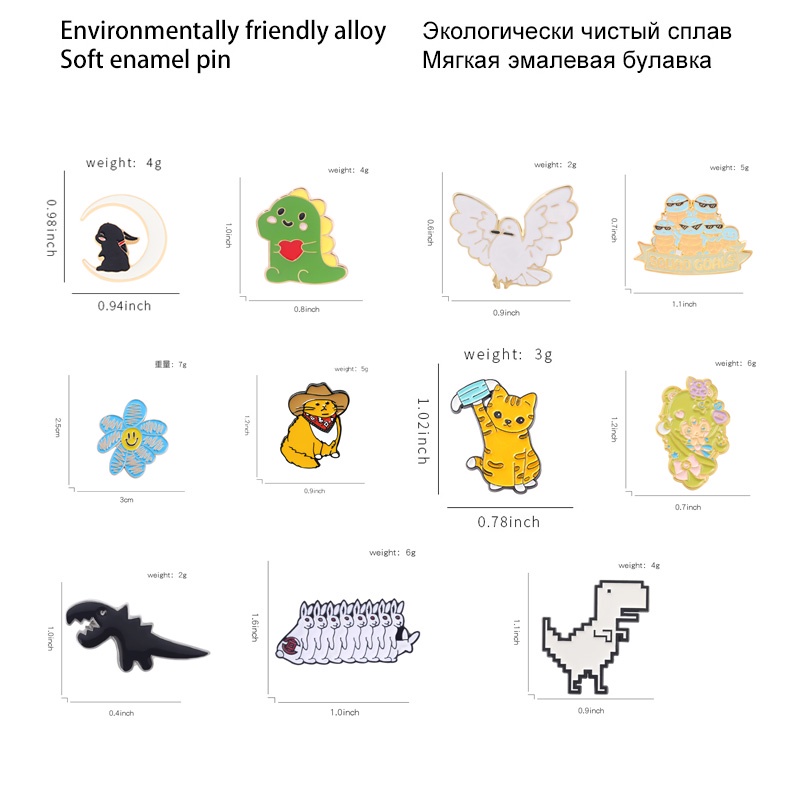 Ghim Cài Áo Hình Động Vật Hoạt Hình Đáng Yêu