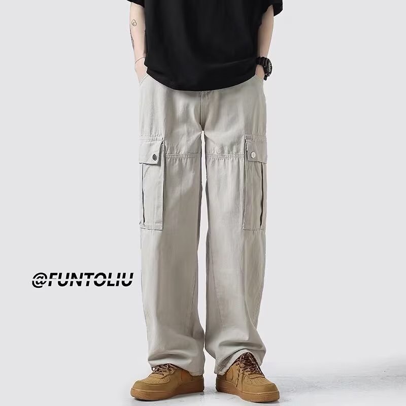 Quần túi hộp kaki HATTON GUTTO dáng dài thiết ống rộng chất vải đẹp không xù lông cho nam